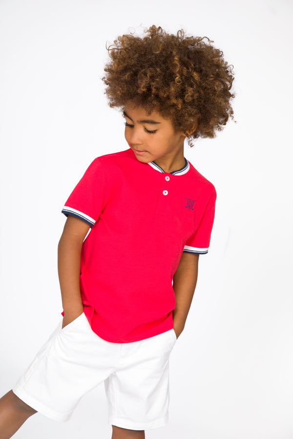 Red boy's polo