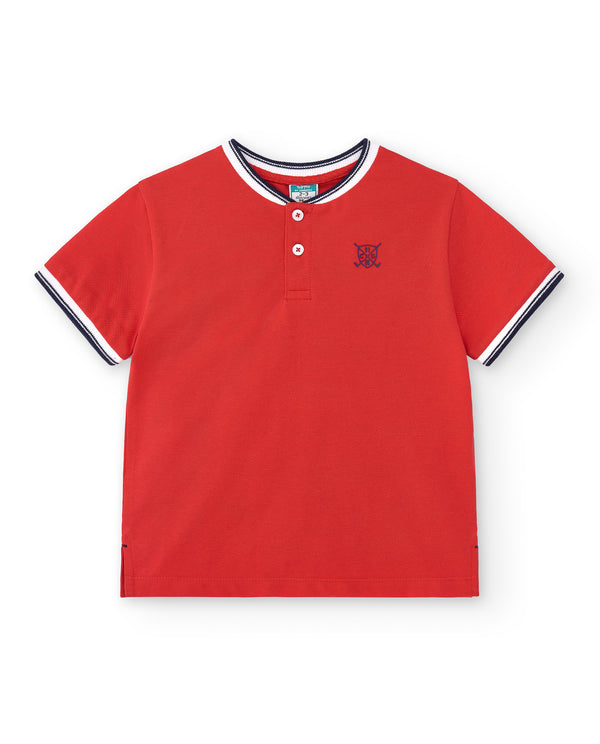 Red boy's polo