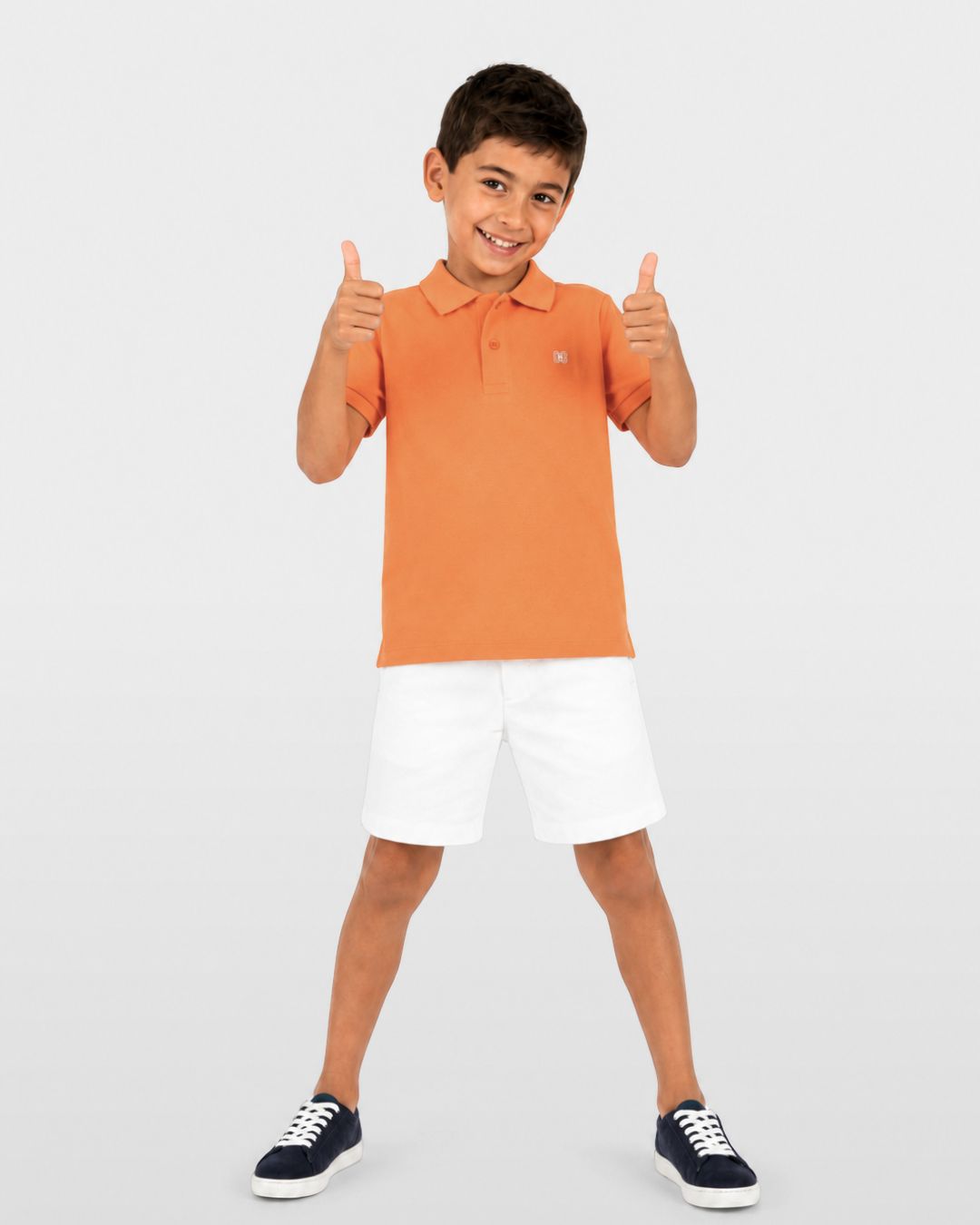 Polo niño naranja manga corta