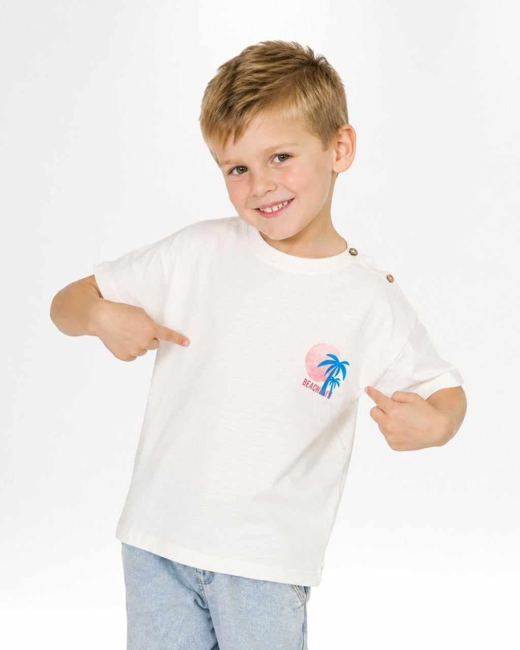 Camiseta de bebé niño crudo