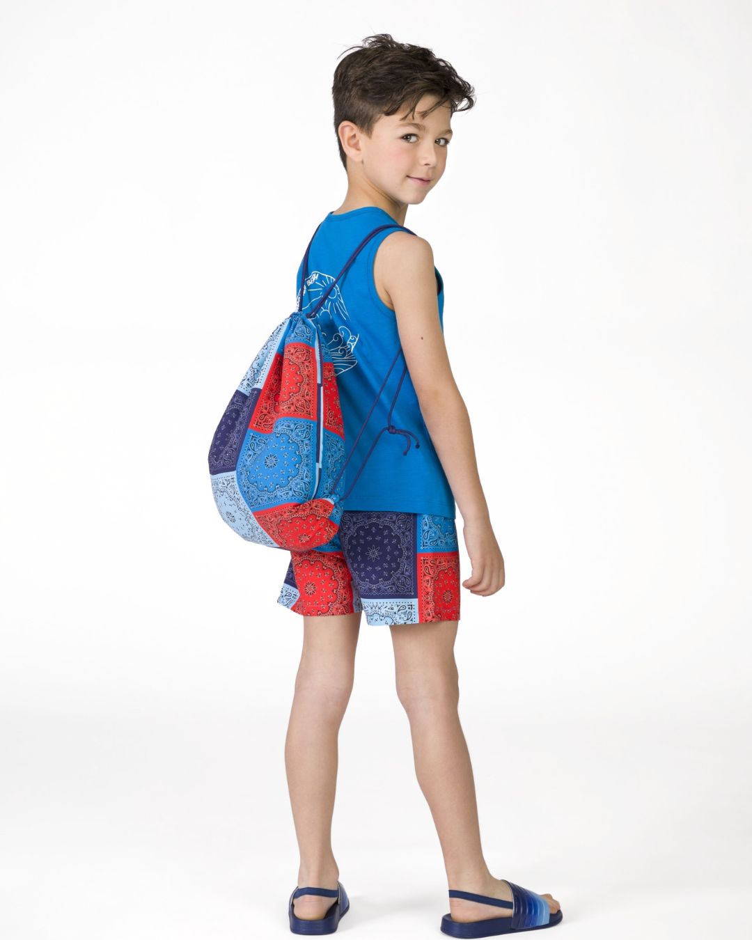 Mochila saco niño patchwork bandana multicolor