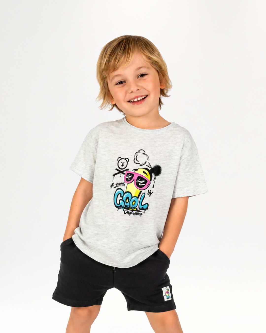Camiseta bebé niño gris