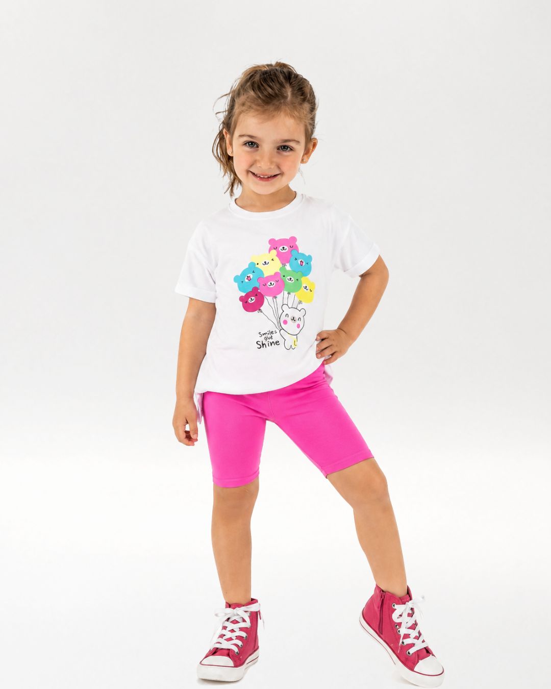 Legging corto bebé niña fucsia