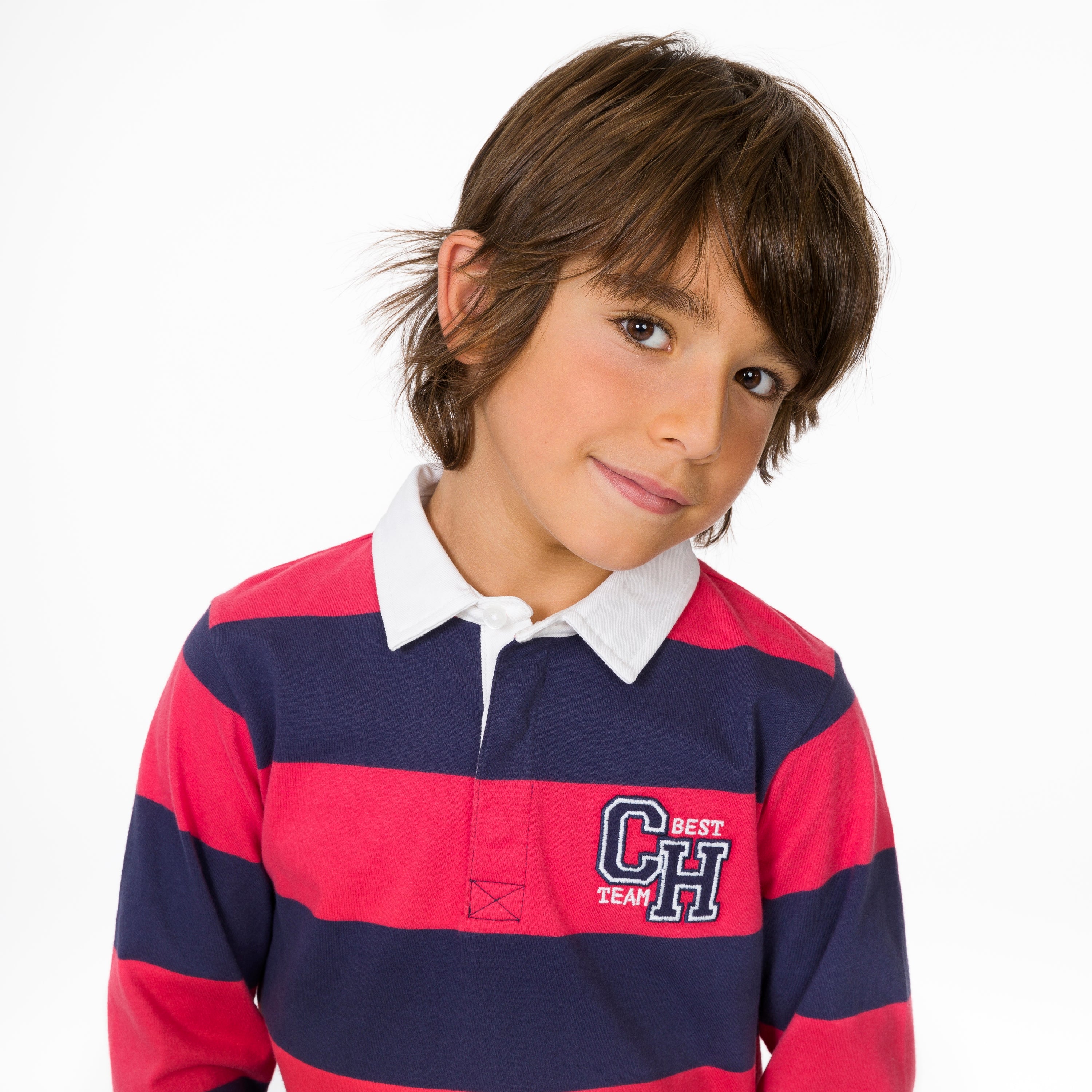 Polo manga larga de niño rojo CHG