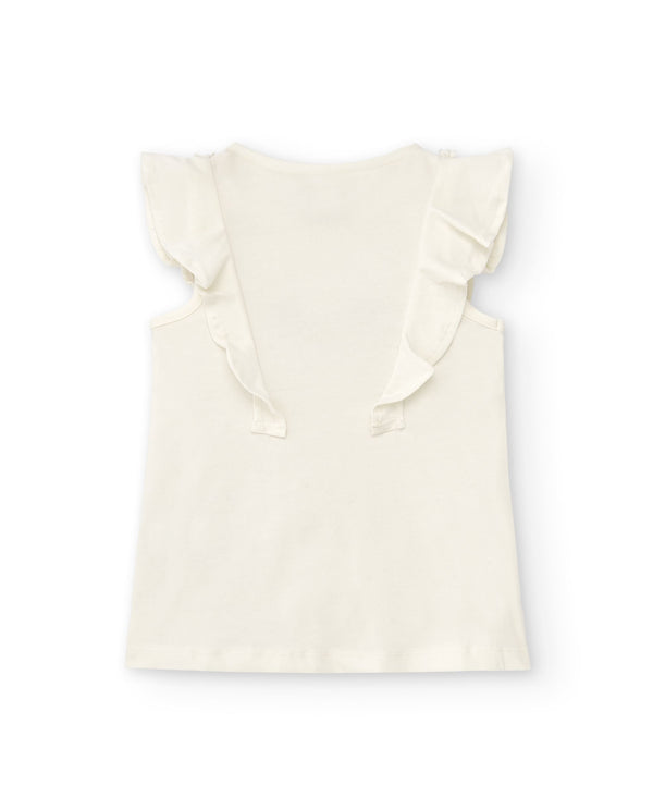 Camiseta de niña blanca con dibujo