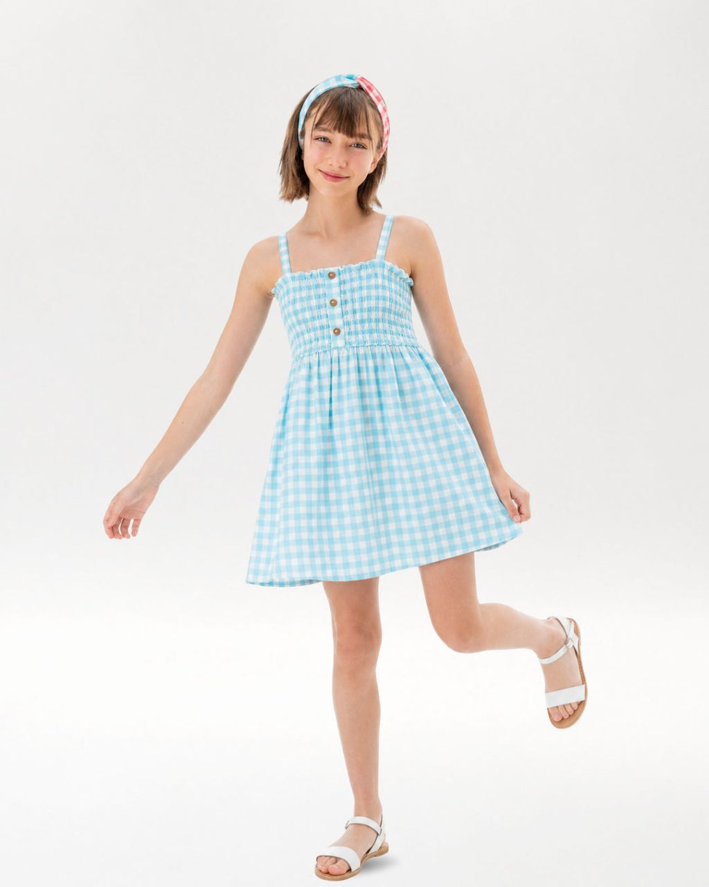 Vestido niña vichy con diadema