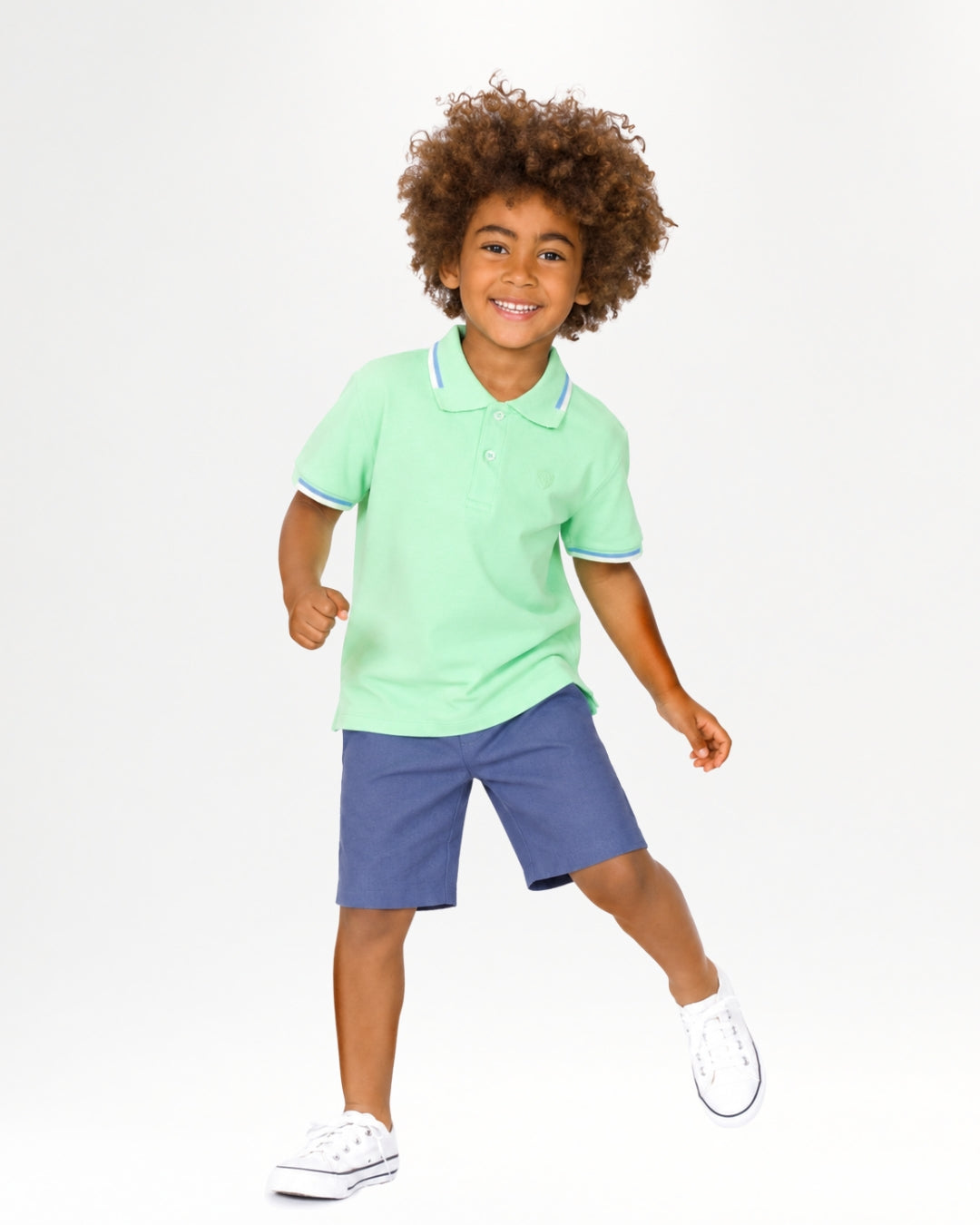 Polo de niño verde manga corta