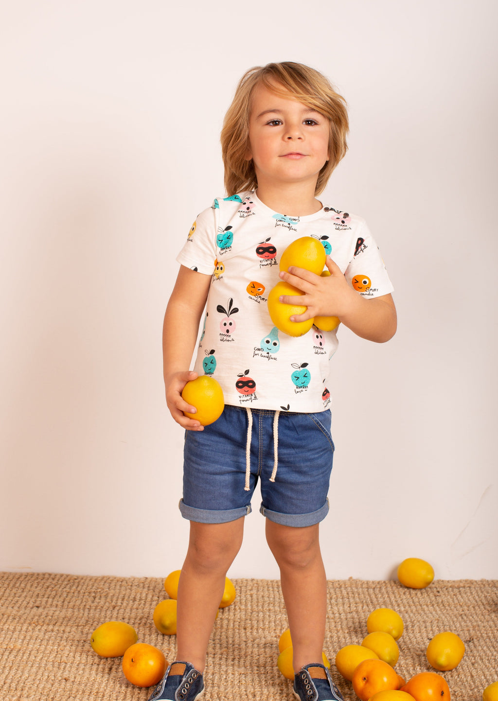 Baby t-shirt in ecru color