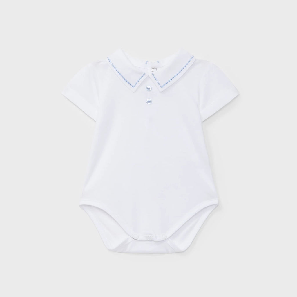Body punto blanco con detalle celeste recién nacido | Dr. Kid by Charanga
