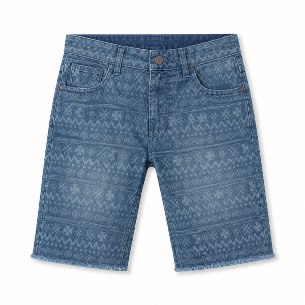 Bermuda vaquera niño estampado étnico