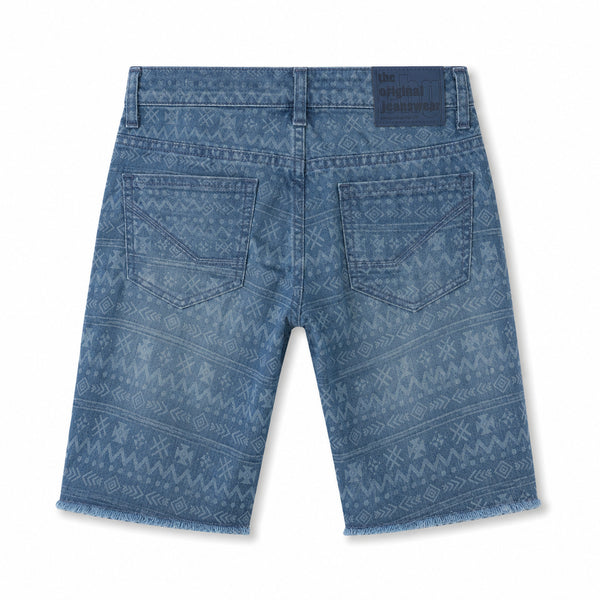 Bermuda vaquera niño estampado étnico