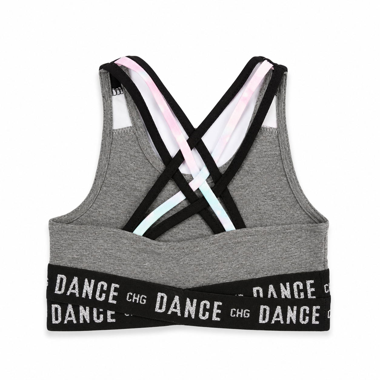 Top deportivo elástico gris de niña