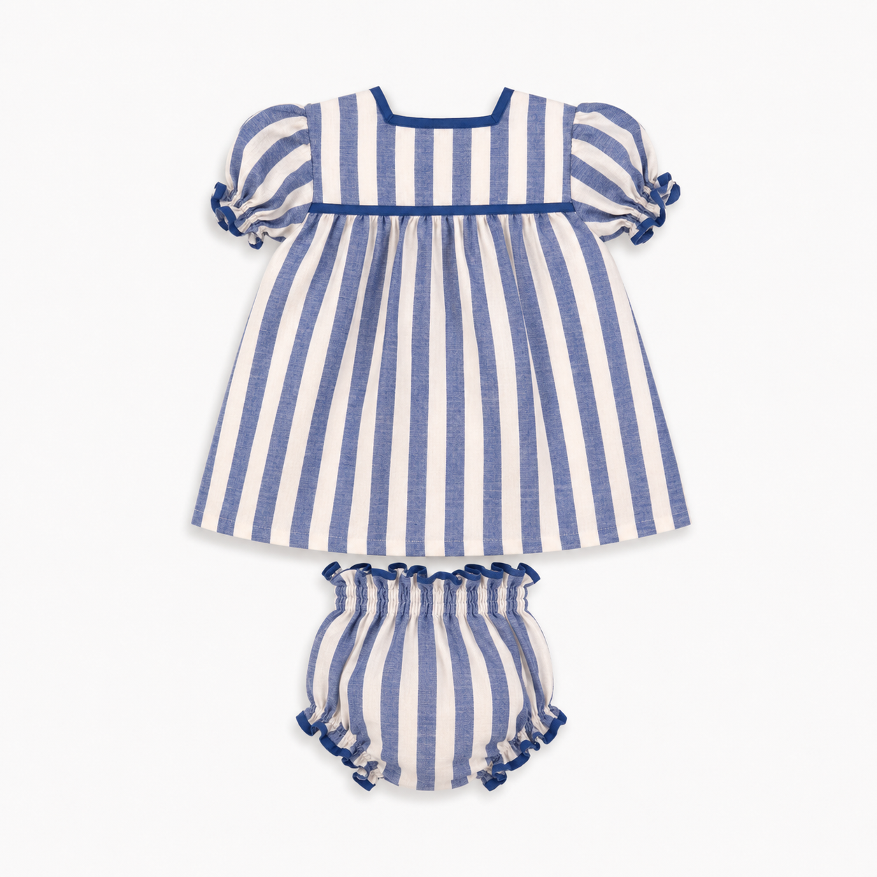 Conjunto bebé vestido y braguita rayas azul | Cocote by Charanga