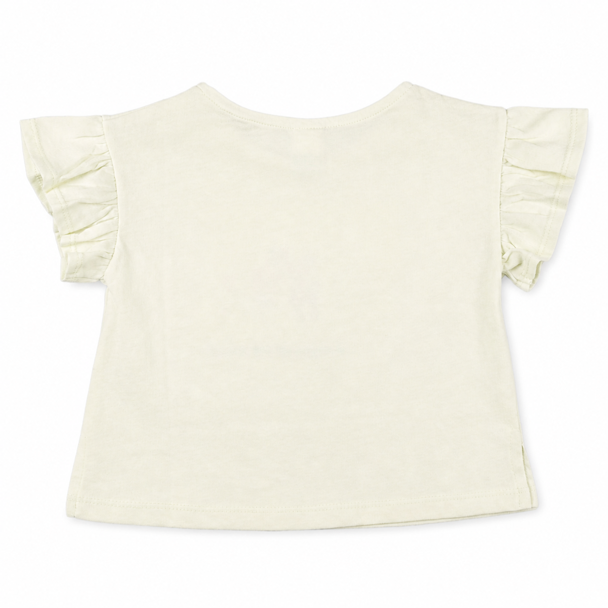 Camiseta de niña verde lima flores