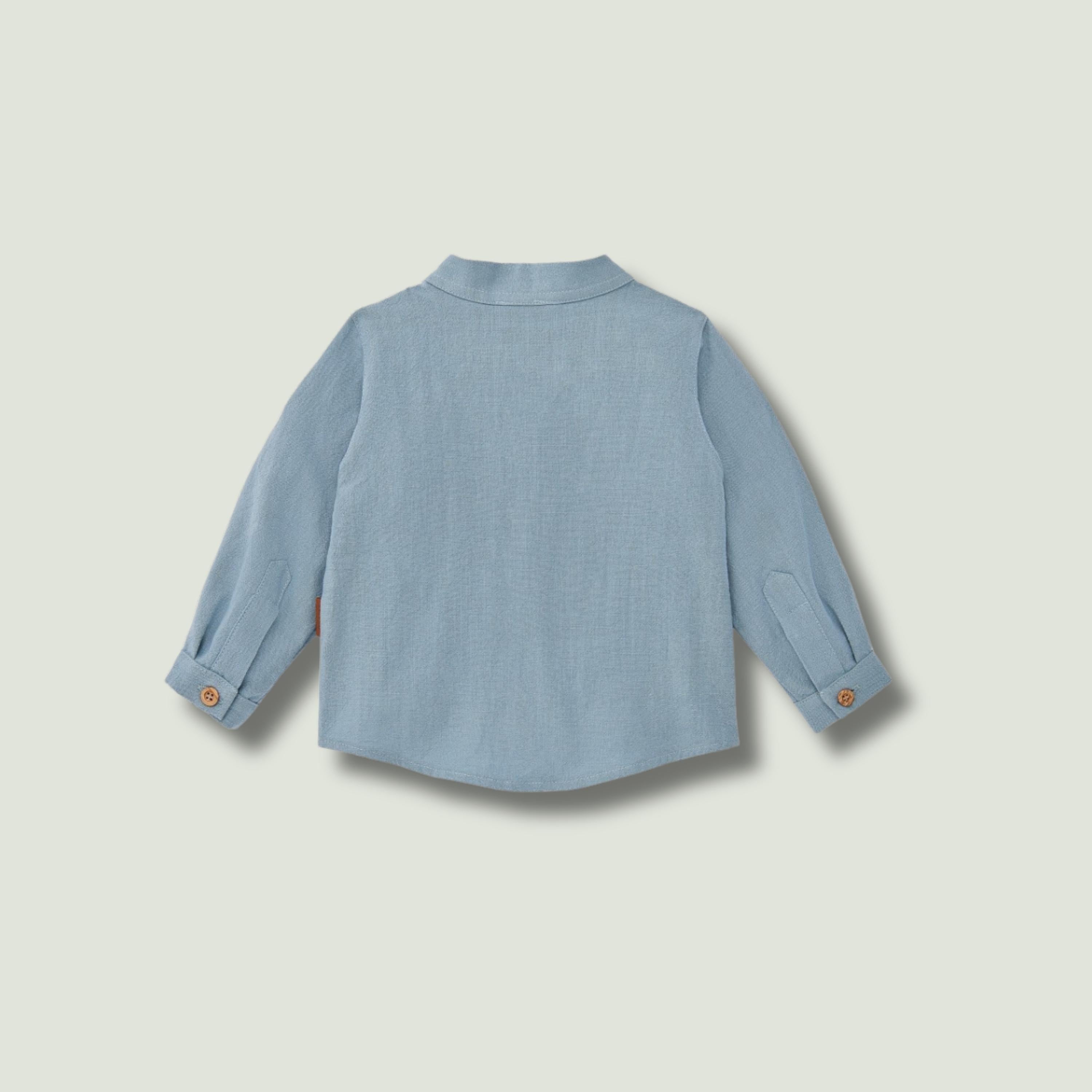 Light blue child's blouse with Cocote & Charanga sleeves