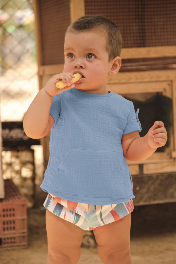 Camisa de menino azul Cocote y Charanga