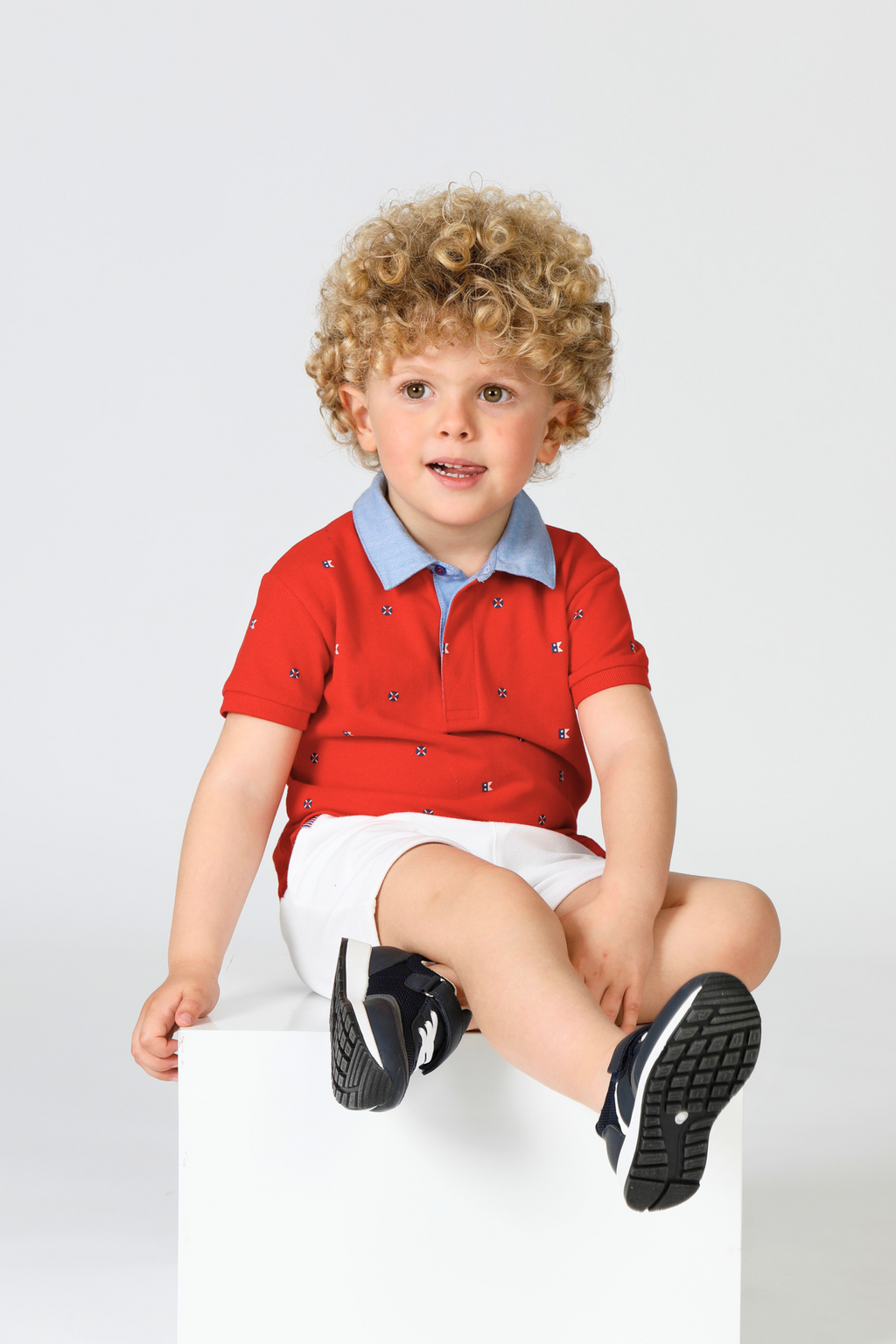 Polo bebé rojo cuello camisa