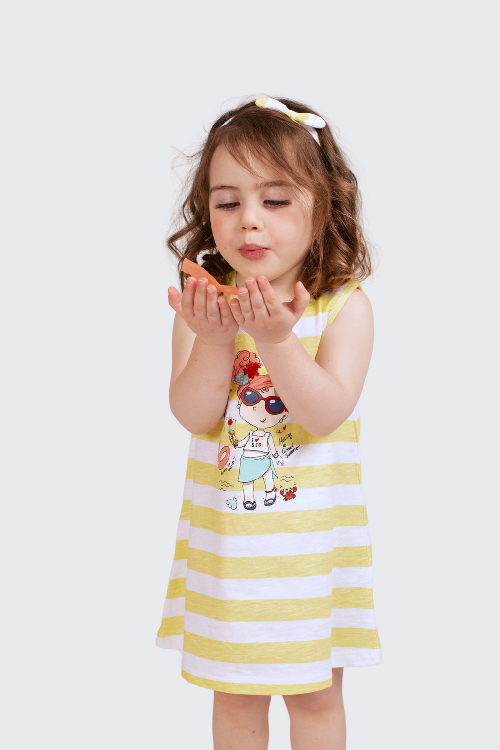 Yellow striped baby dress