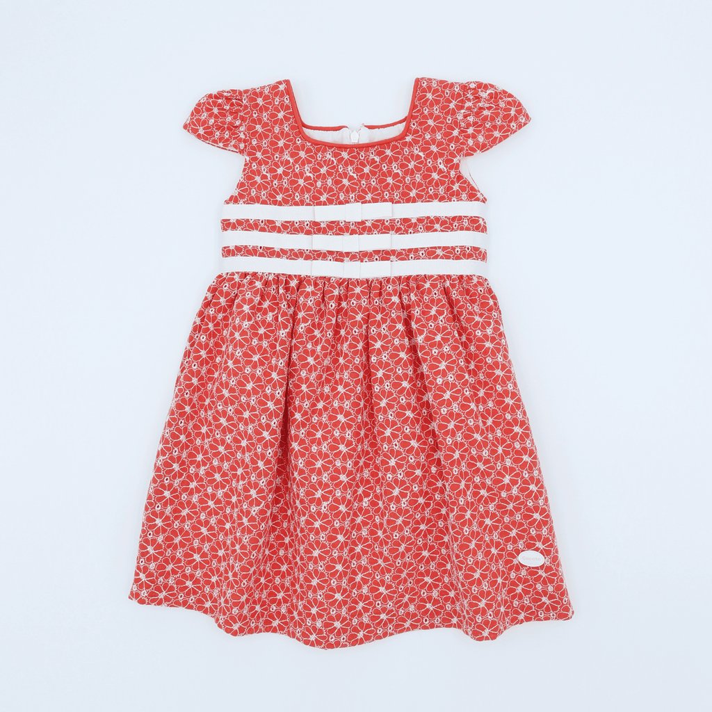 Vestido detalles coral niña