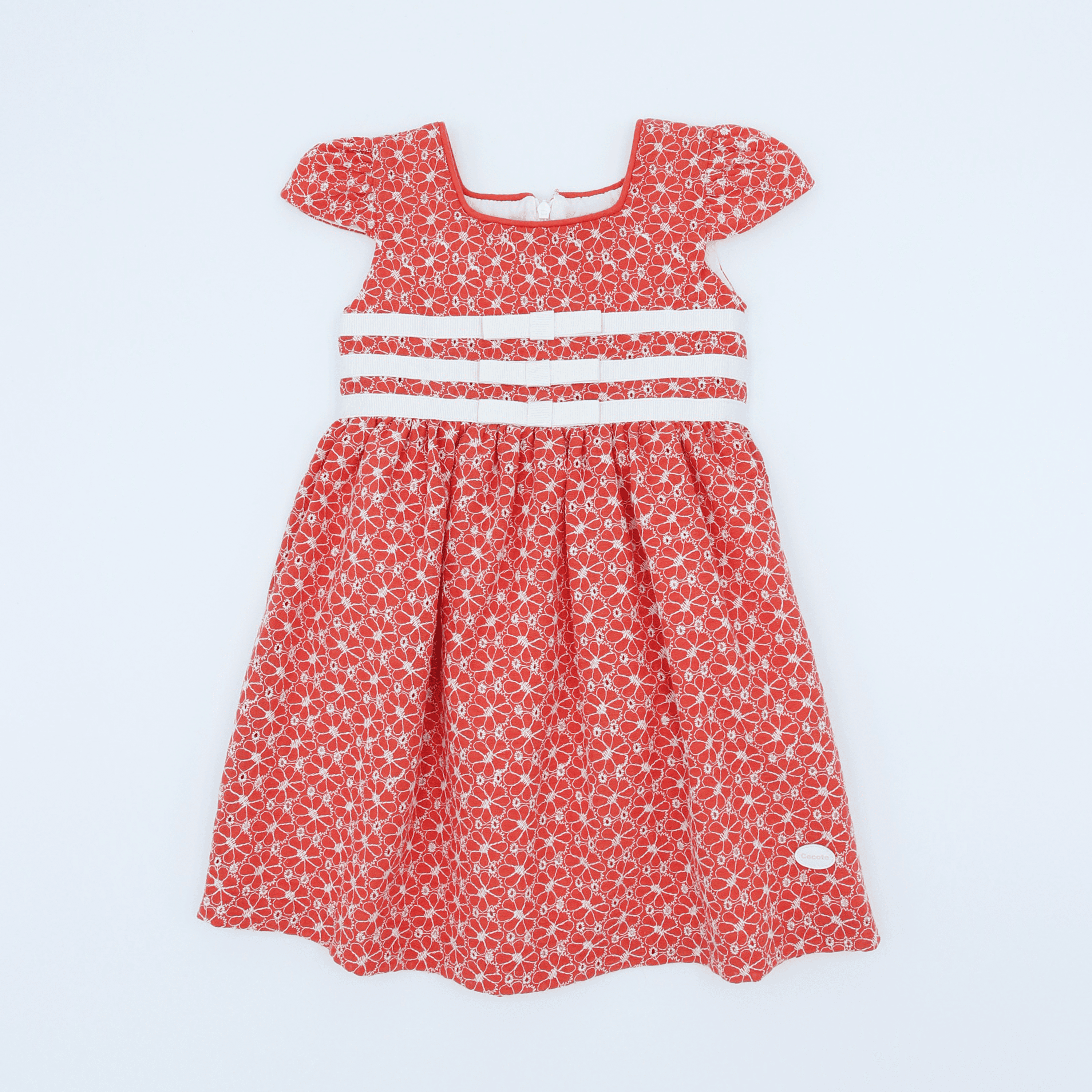 Vestido detalles coral niña