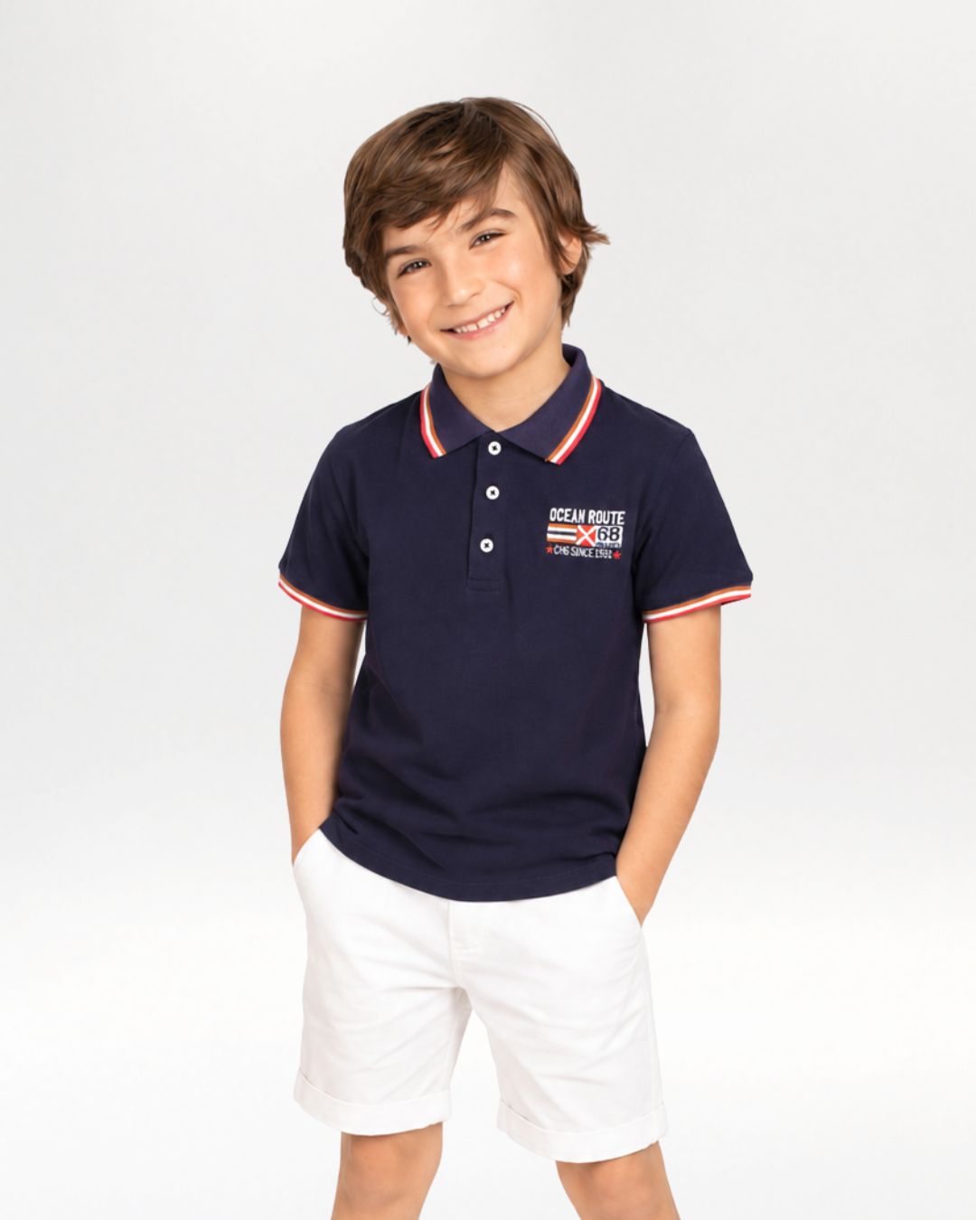Navy boy's polo