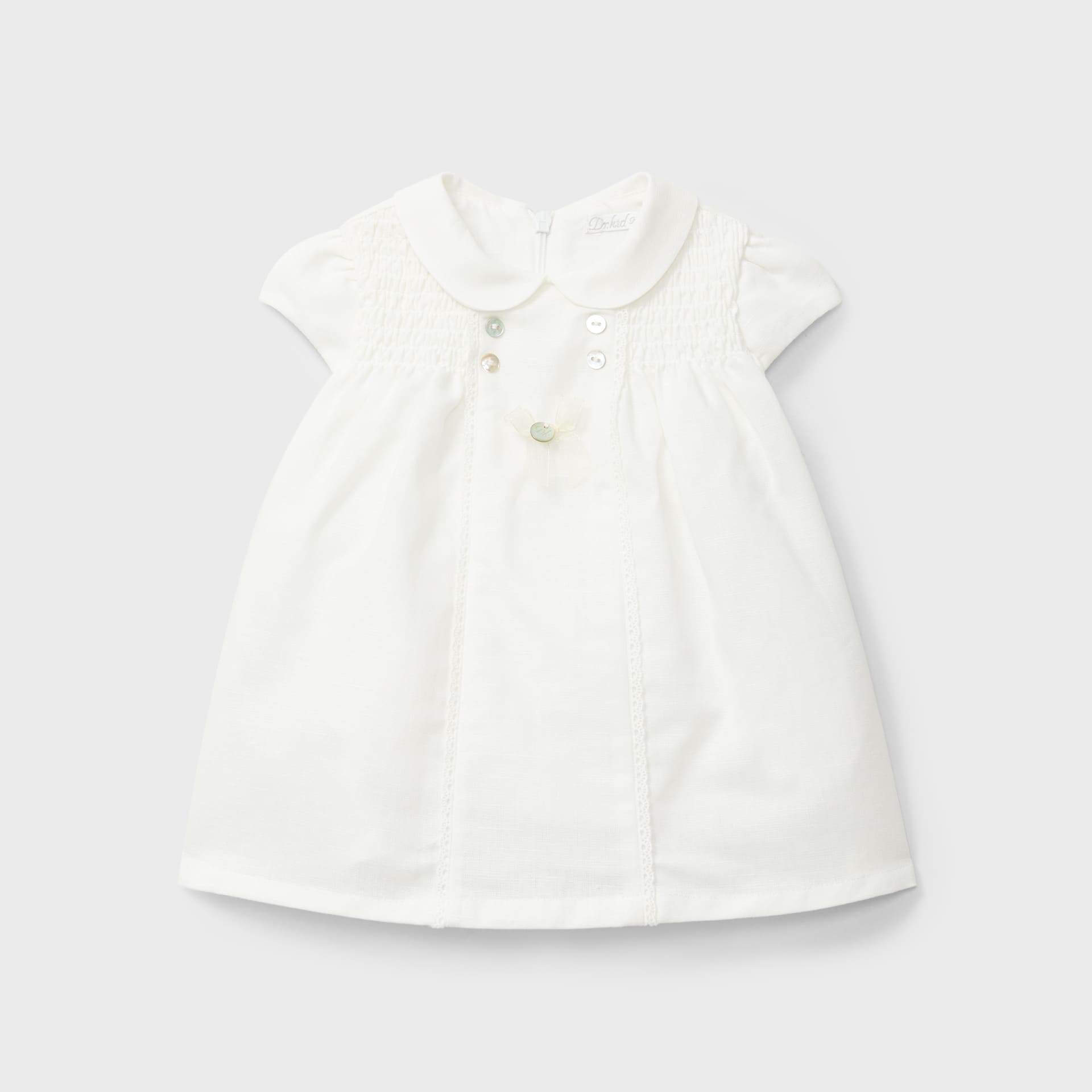 Vestido lino crudo recién nacida | Dr. Kid by Charanga