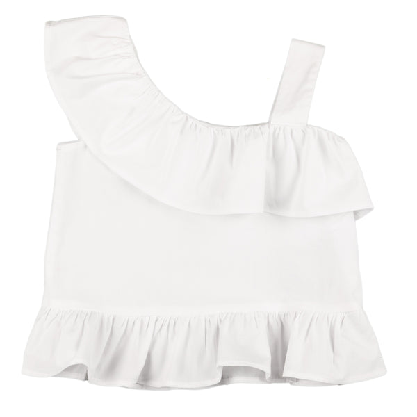 Blusa niña blanca con volante
