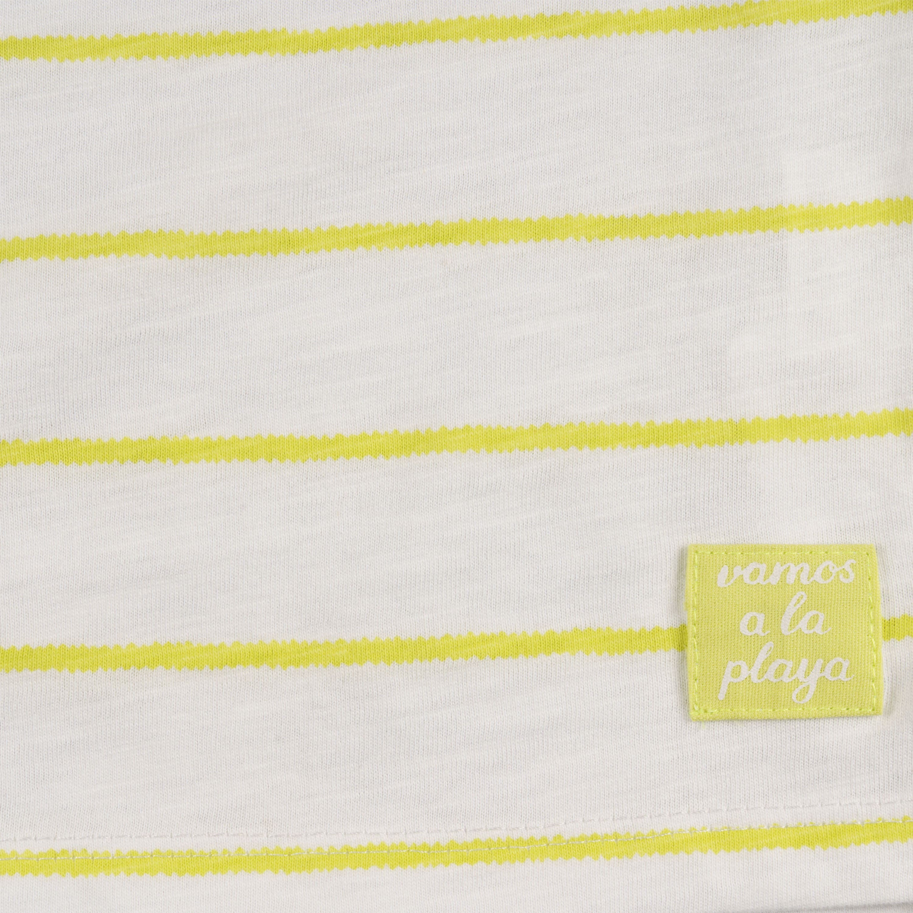 Camiseta bebé unisex rayas amarillas