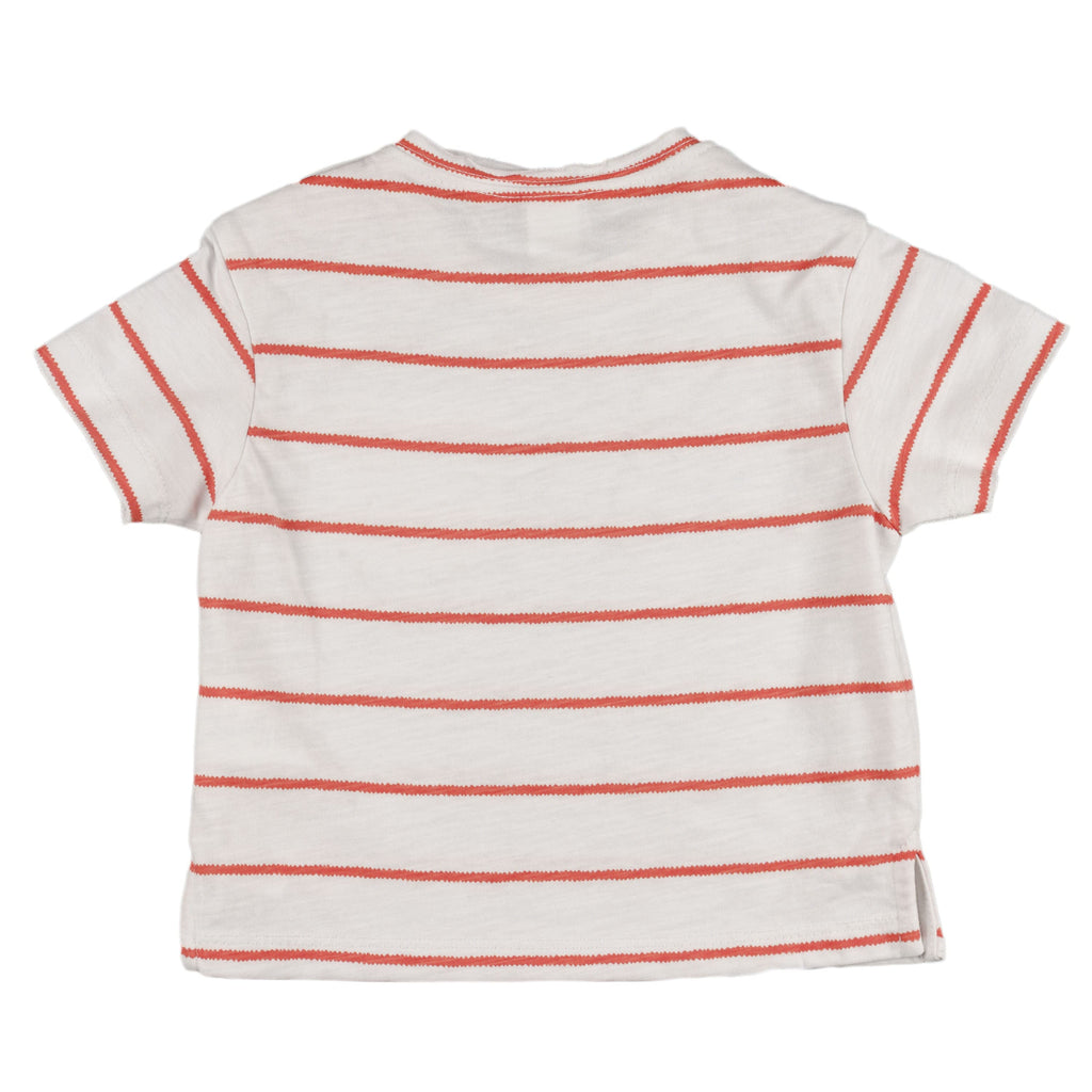 Camiseta bebé unisex rayas coral