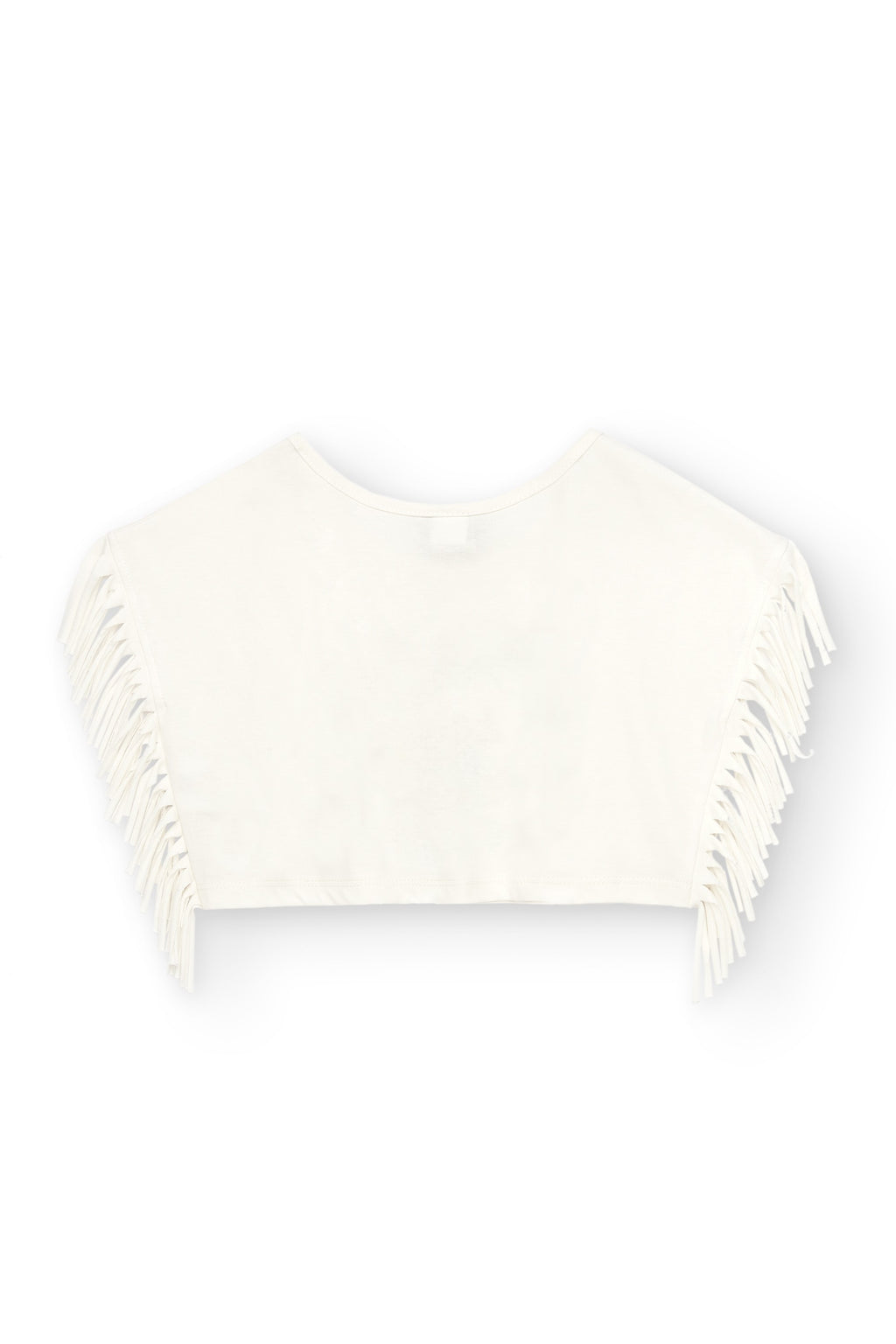 Camiseta de niña blanca detalle flecos VERANO/Outlet