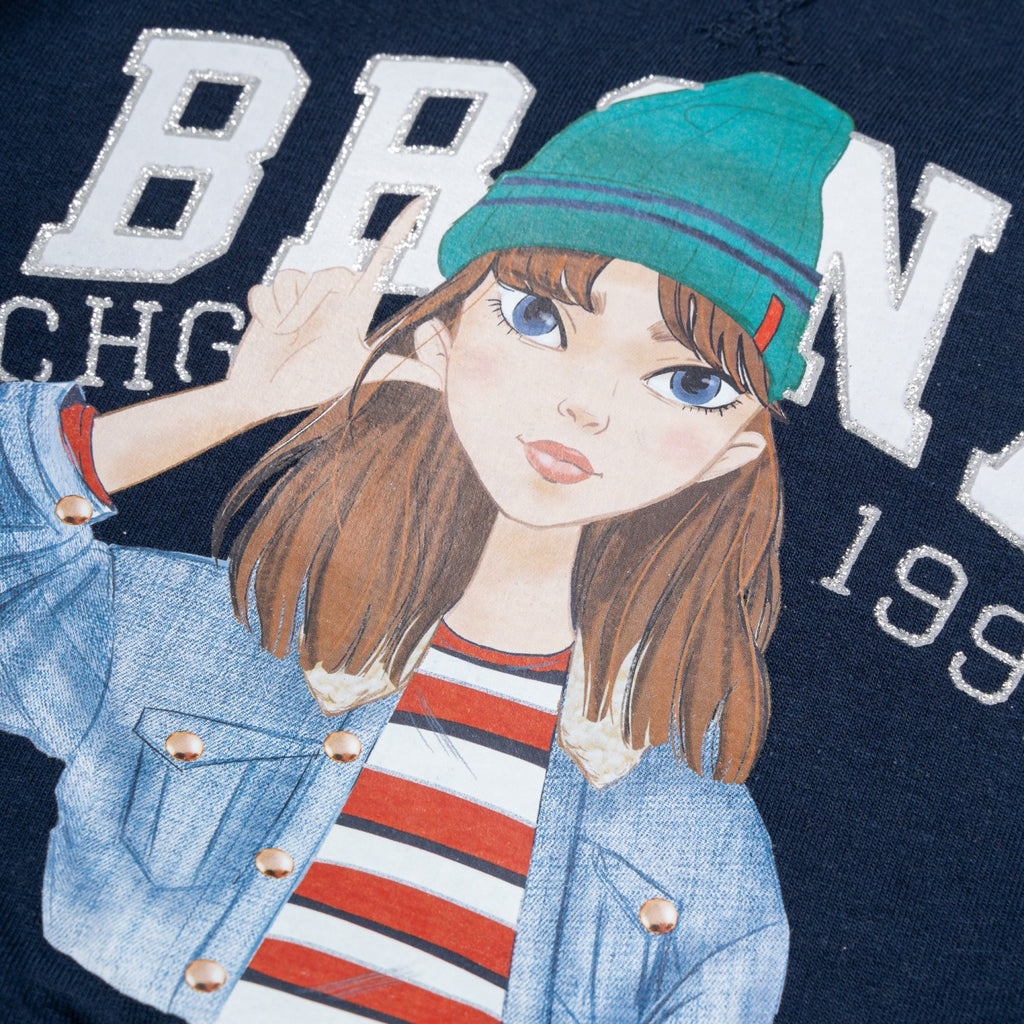 Camiseta de niña color marino Outlet