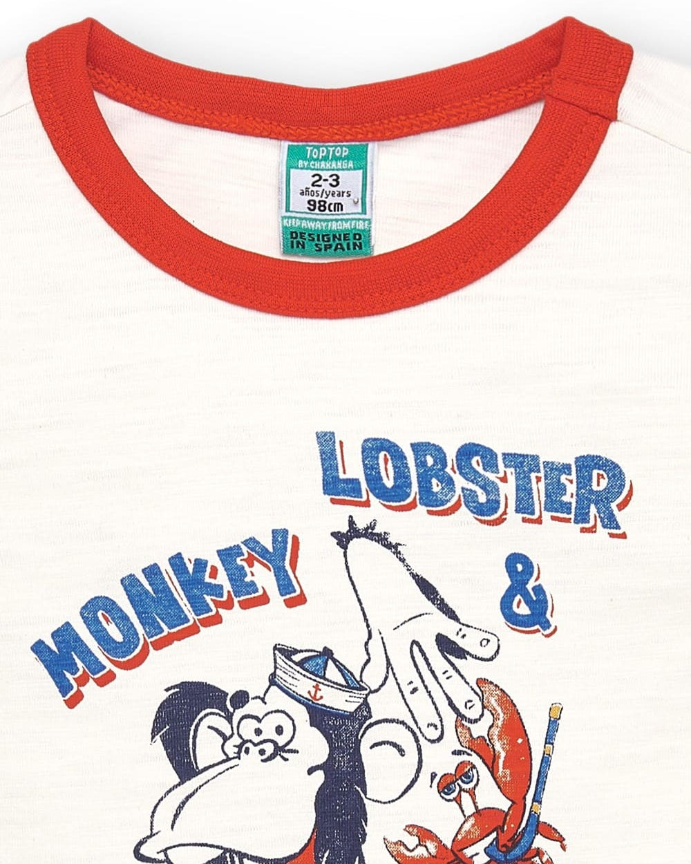 Camiseta niño cruda estampado marinero