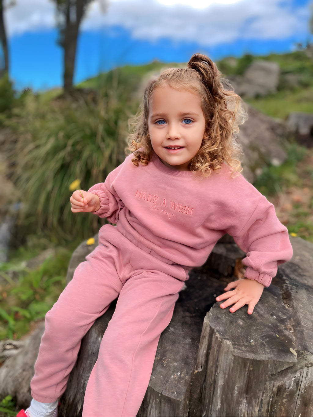 Pantalón de niña rosa confort 