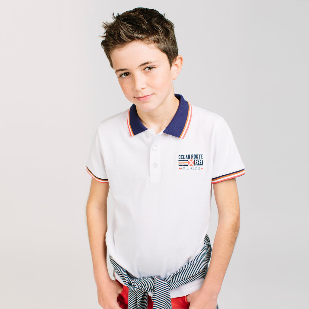 Polo de niño color blanco VERANO/Outlet