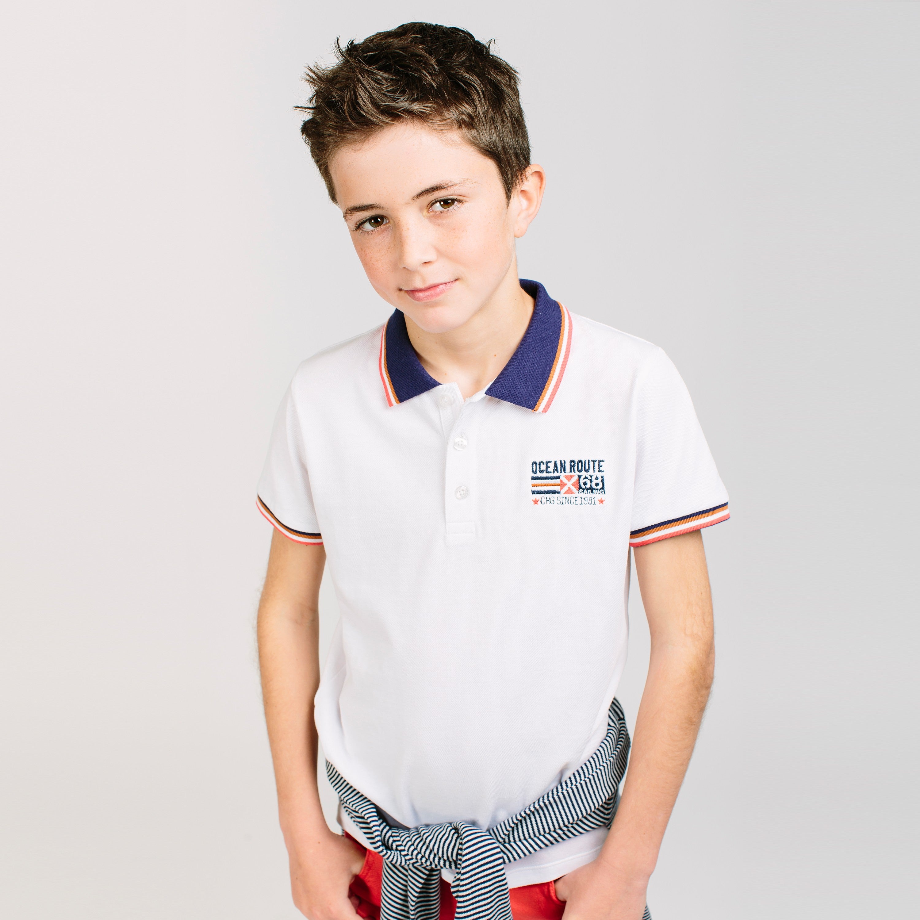 Polo de niño color blanco VERANO/Outlet