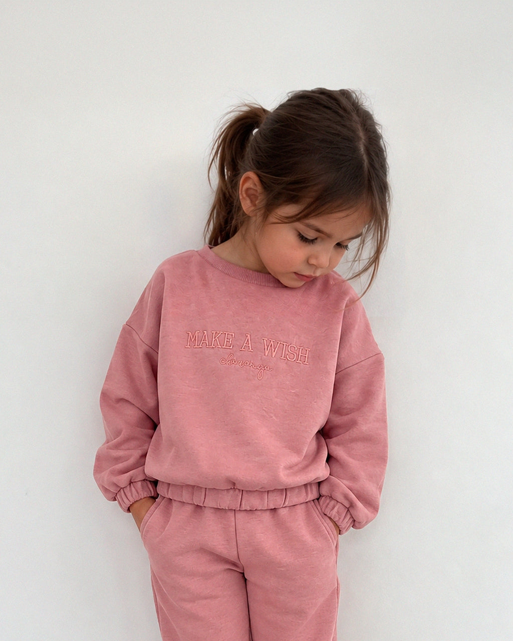 Sudadera de niña rosa Wish | Sin capucha