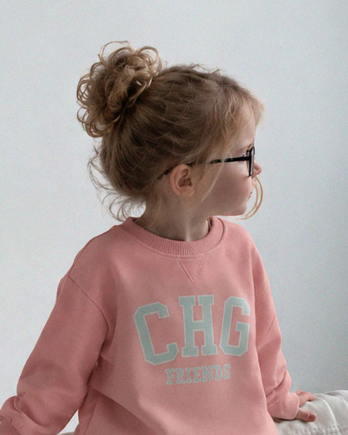 Sudadera de niña rosa | Cuello redondo CHG