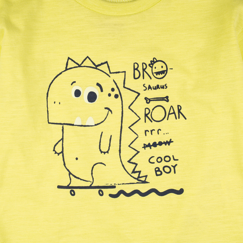 Camiseta de bebé de manga larga color amarillo Outlet