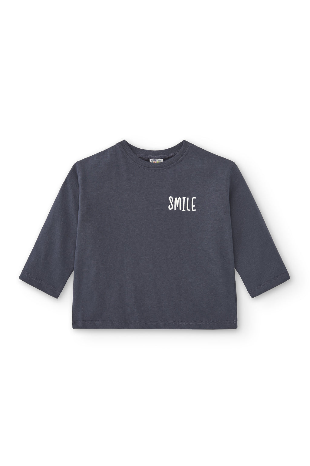Camiseta de bebé básica en color antracita smile Charanga