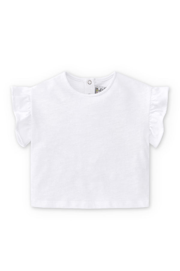 Camiseta bebé niña blanca con volantes