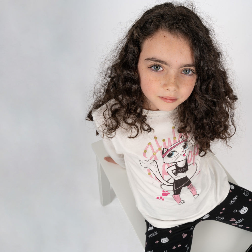 Camiseta de niña color crudo Outlet