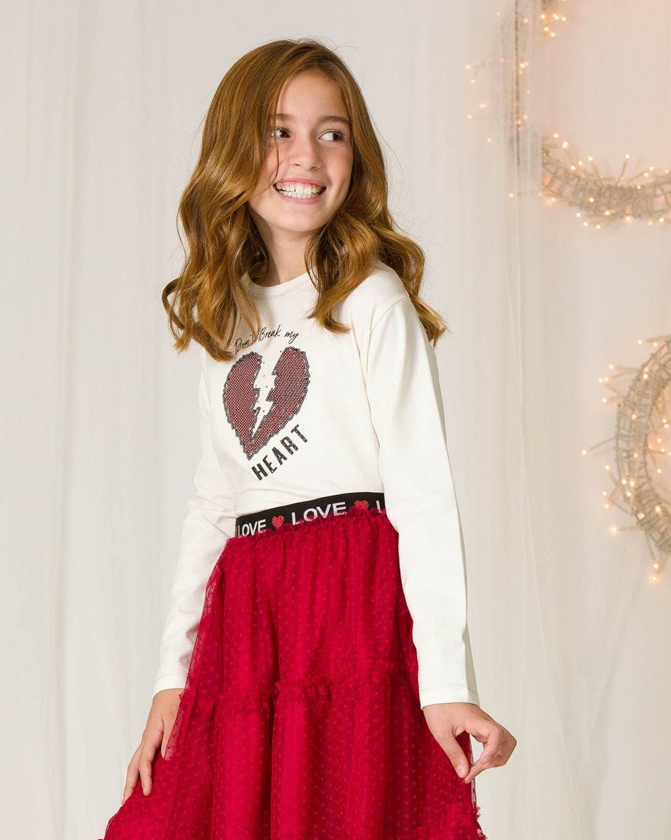 Camiseta de niña color crudo Outlet
