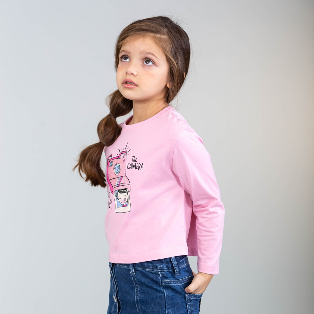 Camiseta de niña color rosa Outlet