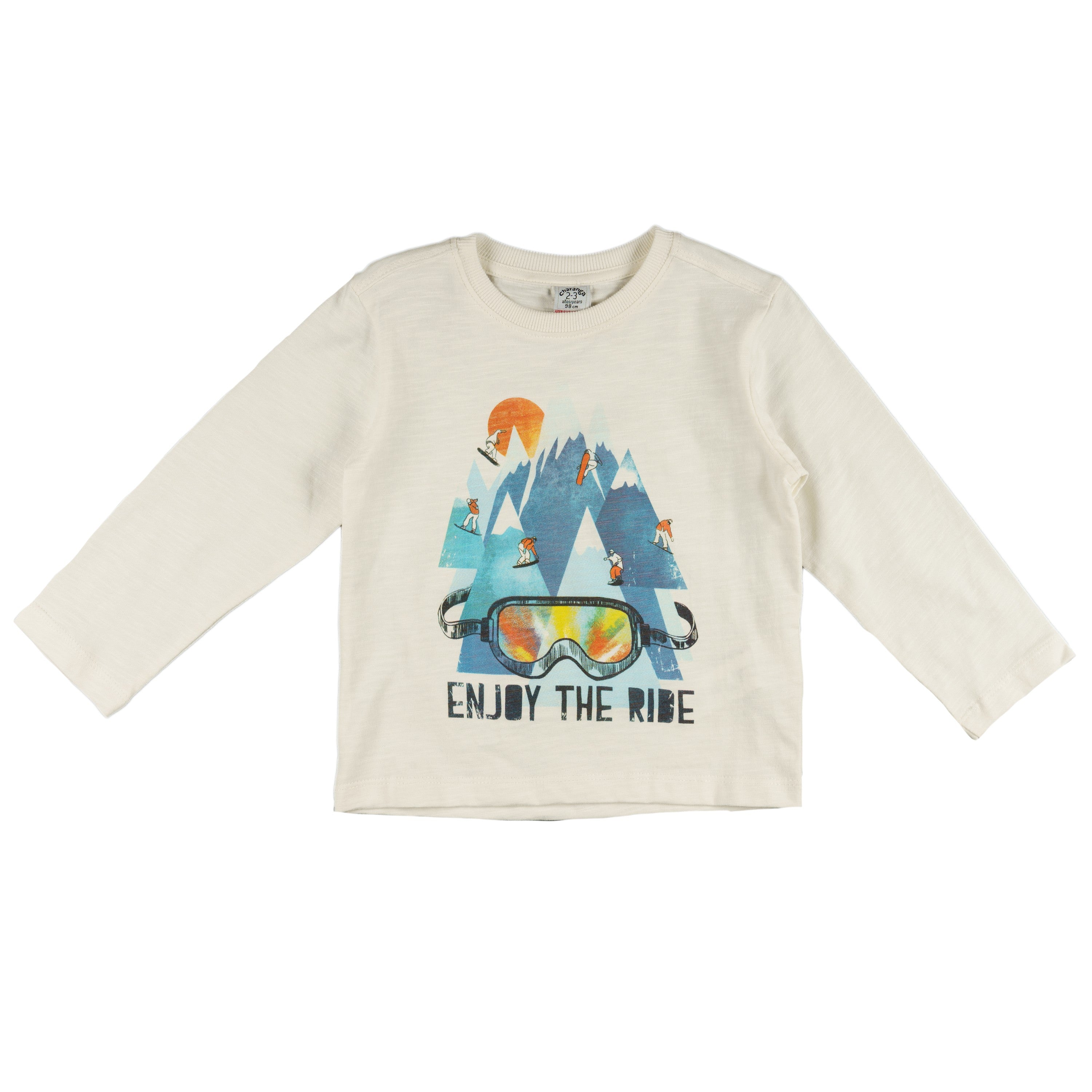 Camiseta de niño color crudo snowboard Outlet