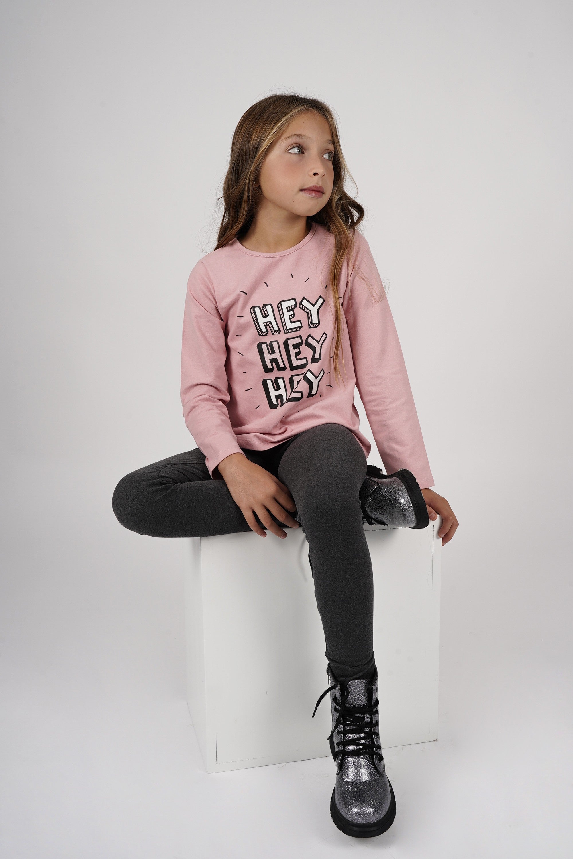 legging de niña antracita Wish con cintura elástica Charanga