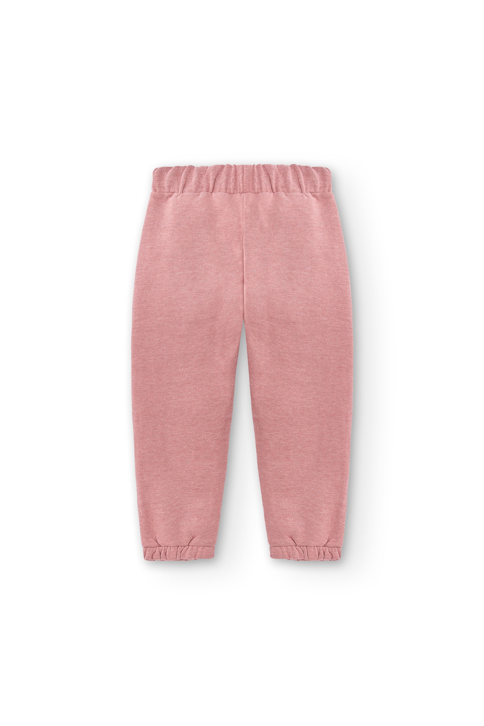 Jogger de niña rosa felpa elástica