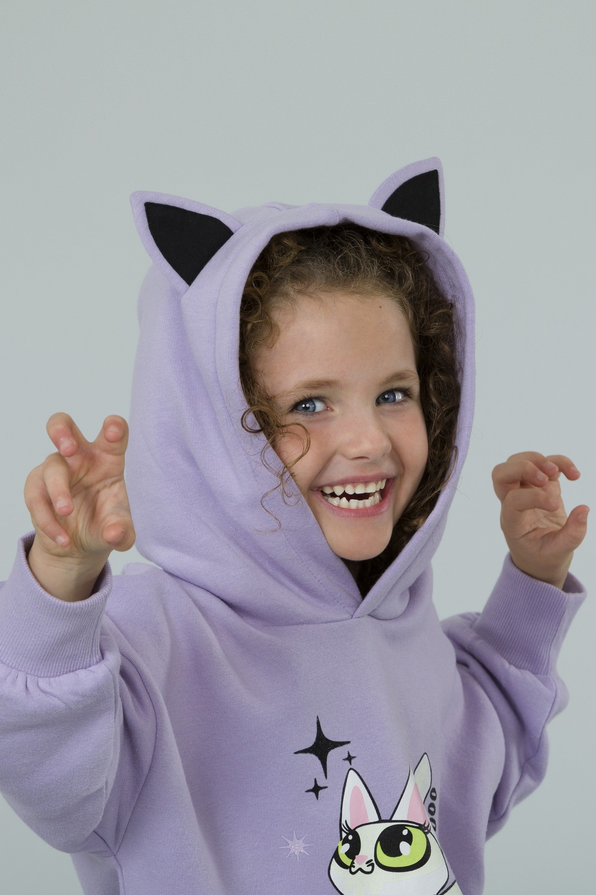 Sudadera de niña en color morado kitty Charanga