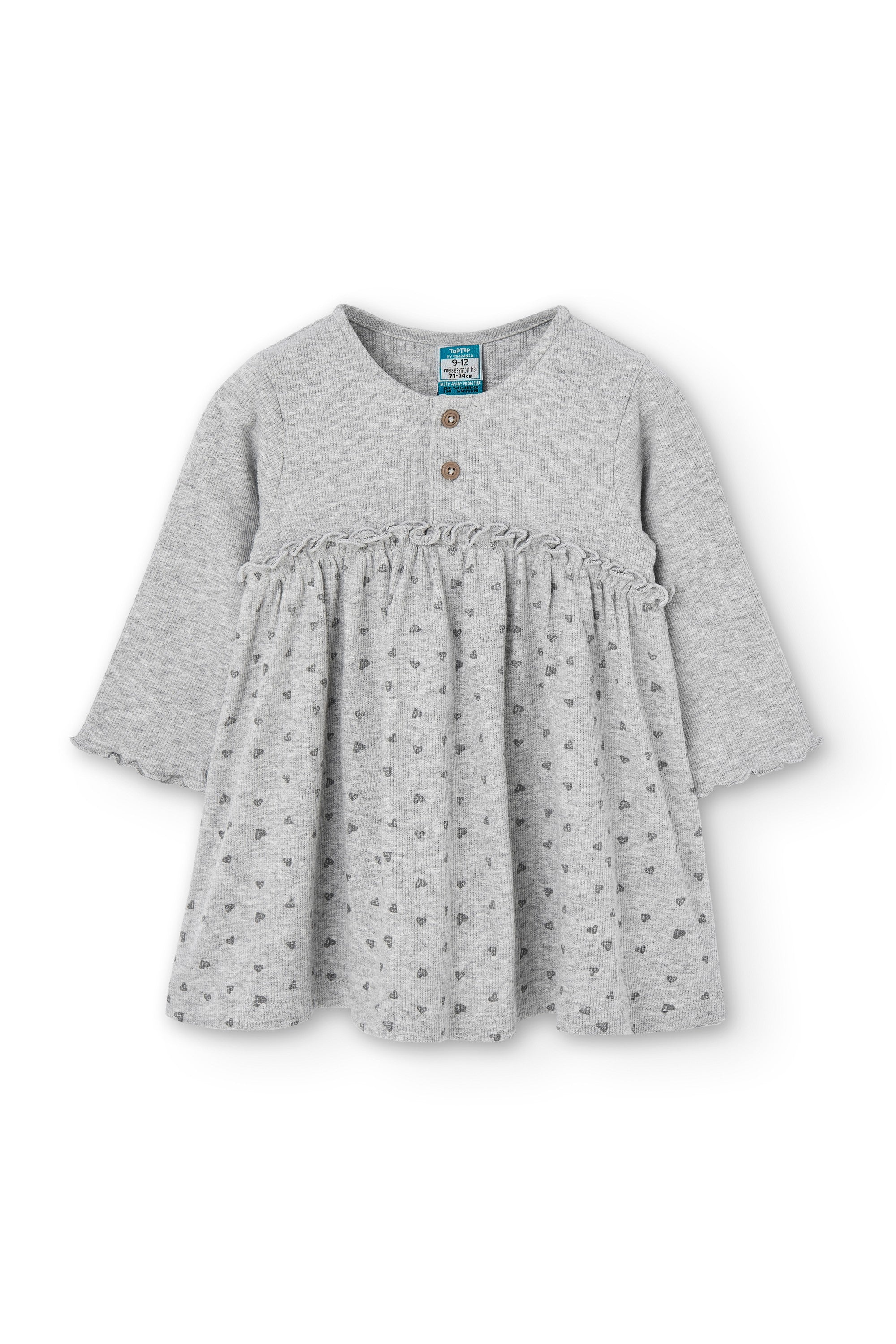 Vestido de bebé gris Charanga