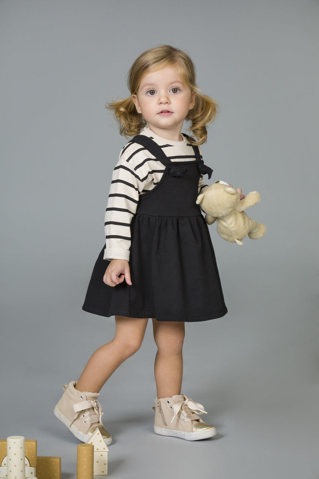 Vestido de bebé negro nudos Outlet
