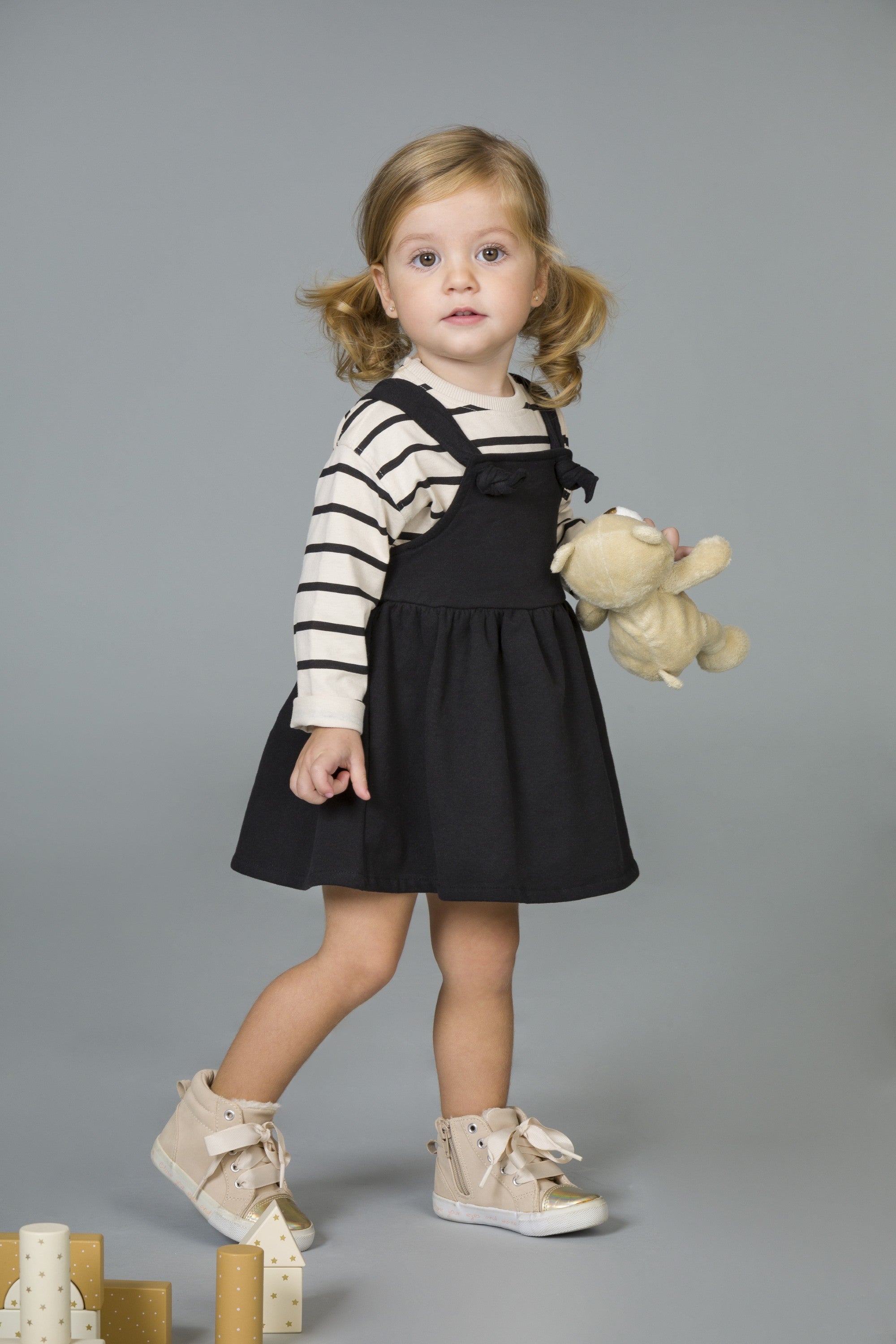 Vestido de bebé negro nudos Outlet
